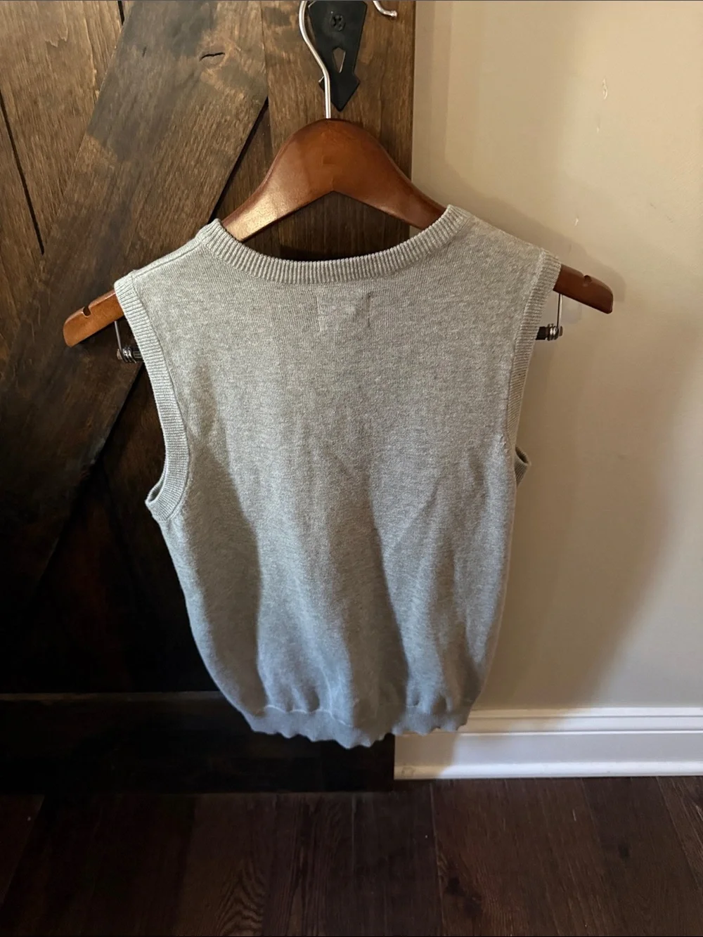 The Children's Place Light Gray V-Neck Knit Tank Top